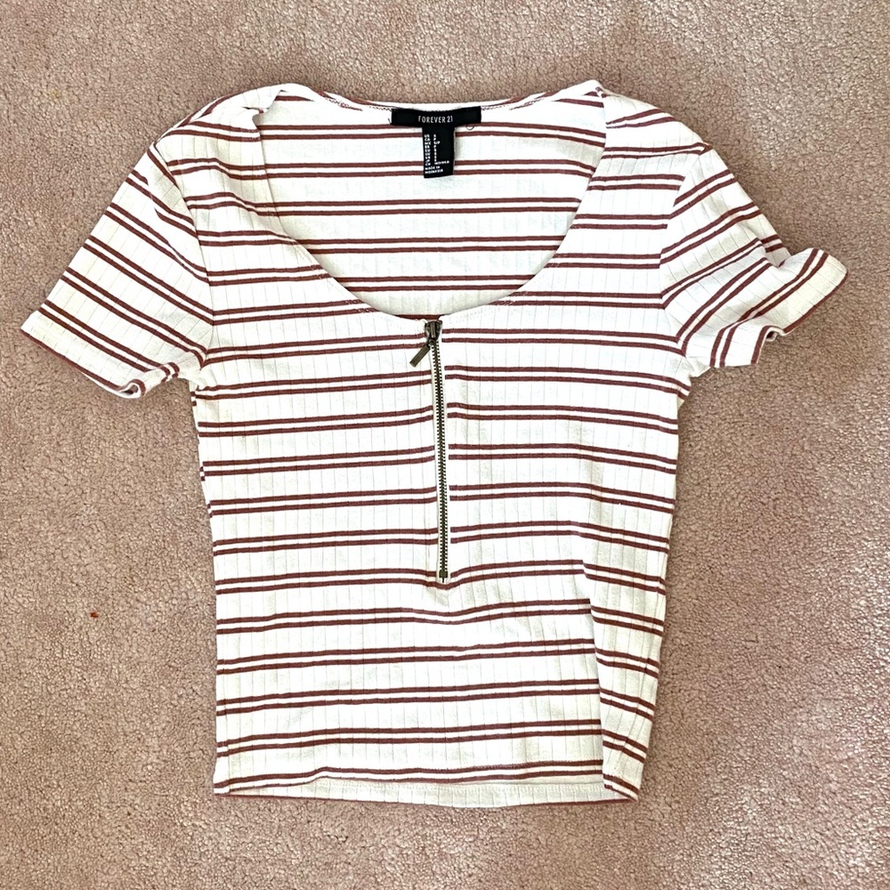 Zipper front crop top